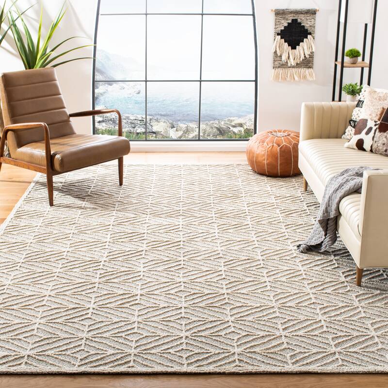 SAFAVIEH Handmade Trace Lakeisha & Contemporary Geometric Wool Rug