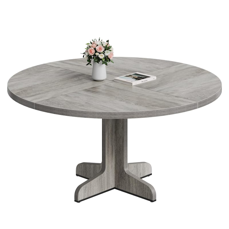 47 Inch Round Dining Table, Farmhouse Wood Dining Table