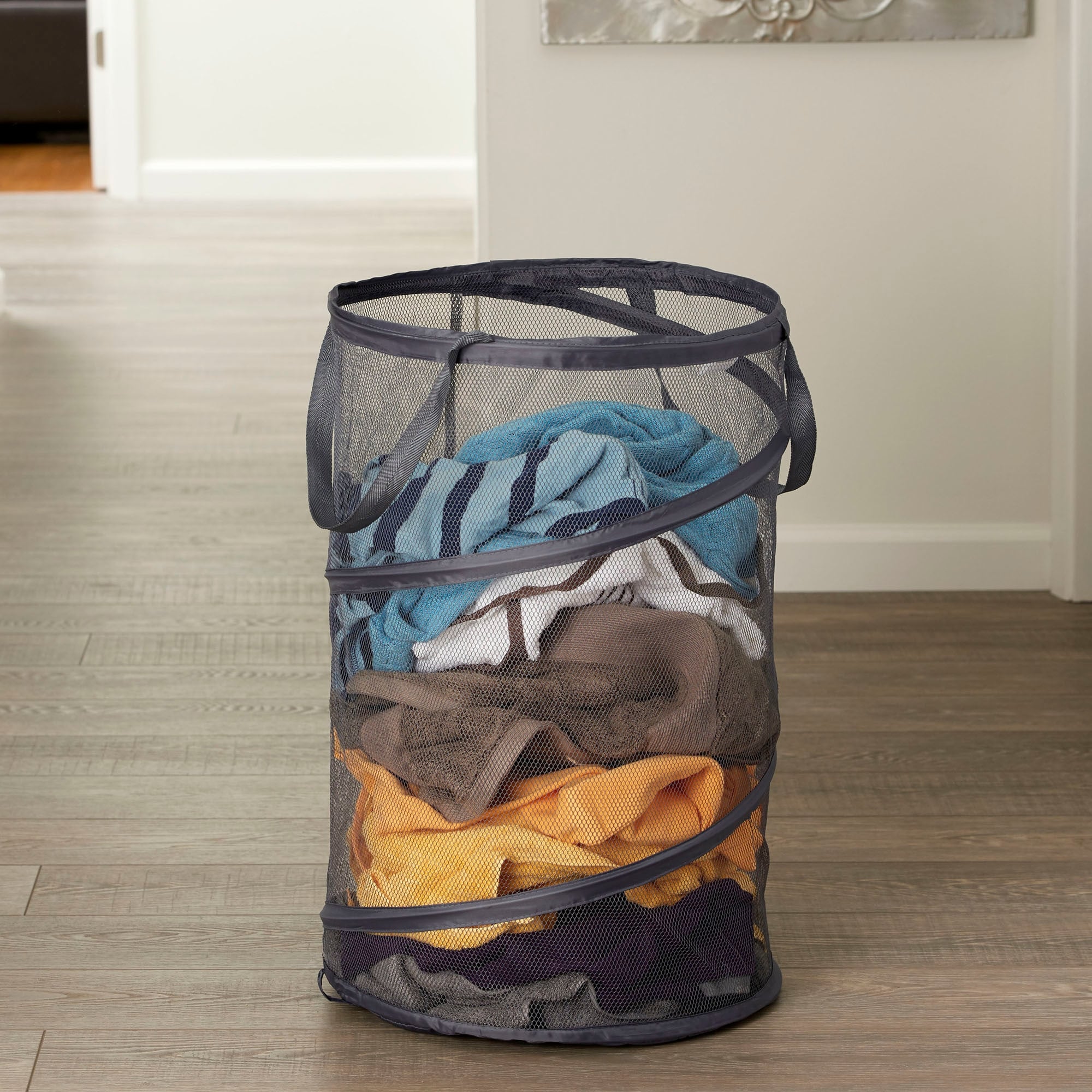 Pop-Up Mesh Laundry Hamper