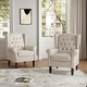 preview thumbnail 36 of 77, Button Tufted Armchair Wingback Wood legs Accent Chairs (Set of 2)