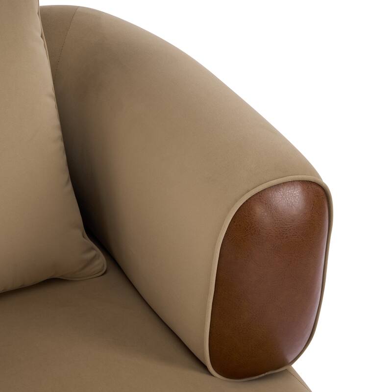 Christopher Knight Home Elyndor Velvet and PU Lounge Chair with Wrap-Around Backrest