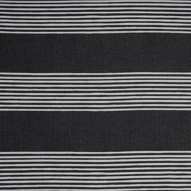 Kenneth Cole Banded Stripe Textured Black 7 Piece Comforter Bonus Set