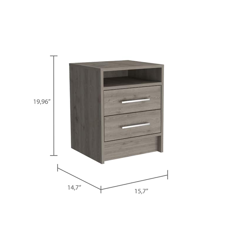 Philadelphia Nightstand with Two Drawers and Concealed Shelf