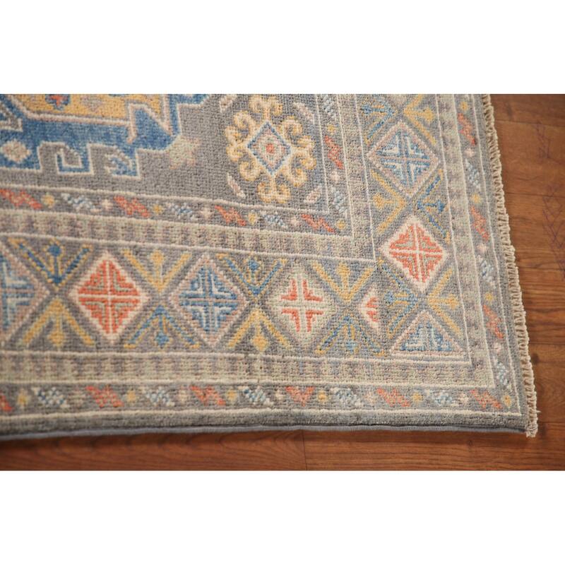 Kazak Oriental Area Rug Handmade Wool Carpet - 4'0"x 5'10"