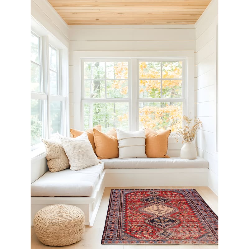 ECARPETGALLERY Hand-knotted Andelz Red Wool Rug - 4'9 x 6'5