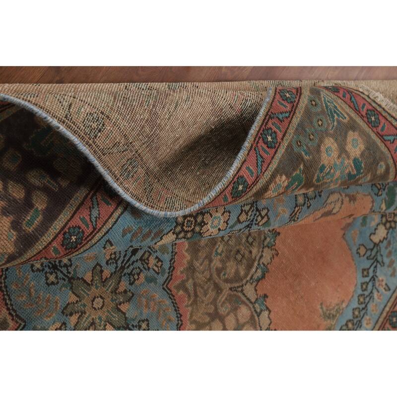 Tabriz Persian Vintage Area Rug Handmade Oriental Wool Carpet - 6'8" x 9'11"