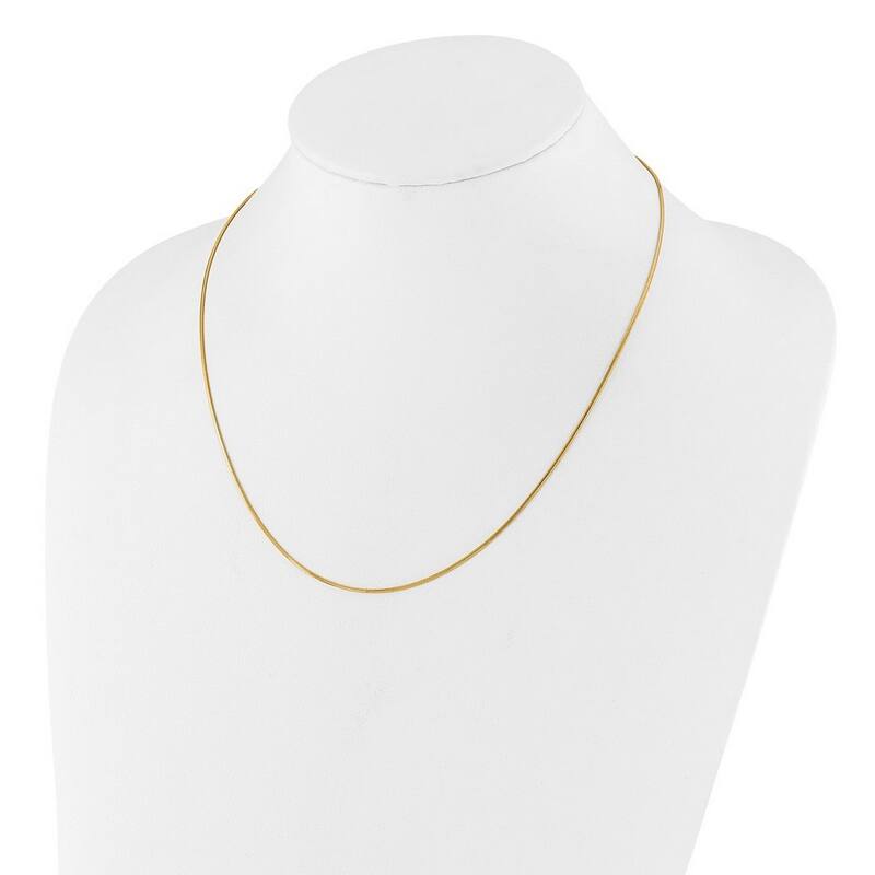 Curata 925 Sterling Silver Italian Gold Plated Adjustable 1mm Square Snake Chain Necklace