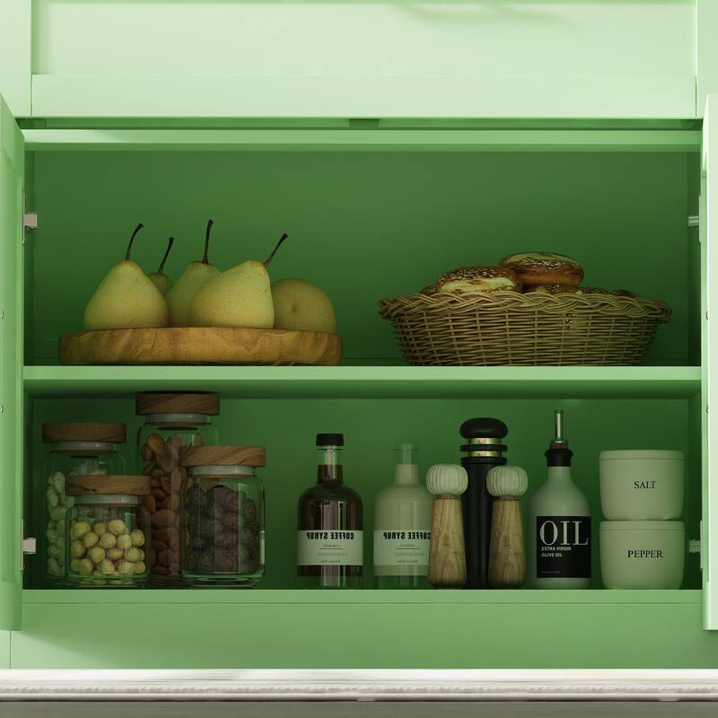 2 Piece Modular Closet Storage Set with Floor and Wall Cabinets Pantry