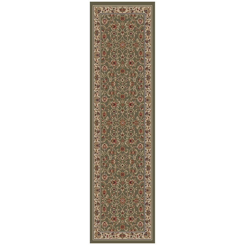 Mayberry Hometown Classic Oriental Keshan Area Rug - 2'3" x 7'7" Runner - Sage
