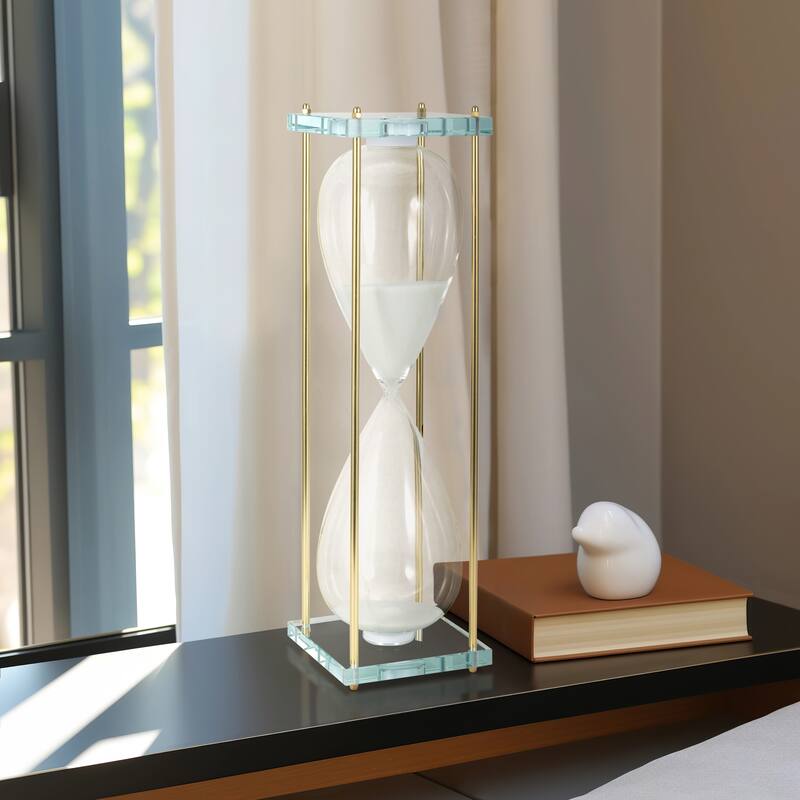 Sagebrook Home Glass Reynolds Hourglass, Elegant Decorative Objects