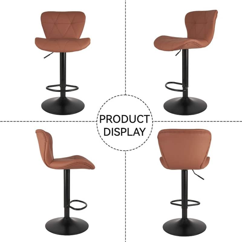 Set of 2 Faux Leather Counter Height Bar Stools