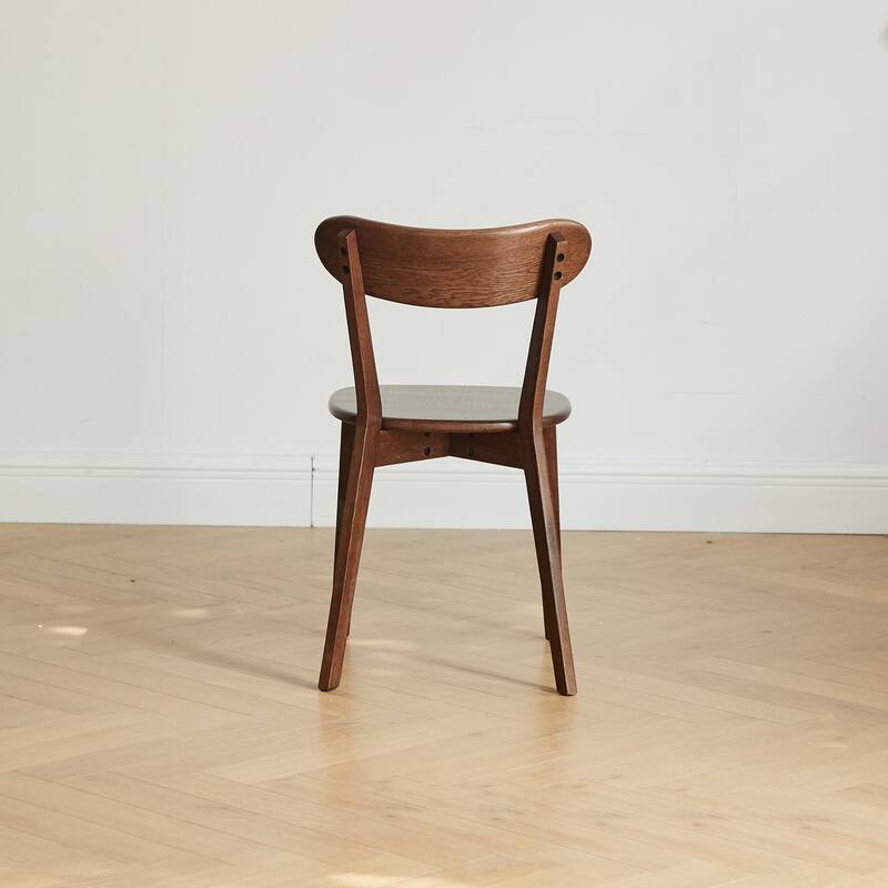 Modern Solid Wood 2 Piece Kitchen Dining Chair with Curved Backrest, Non Slip Feet for Dining Room Kitchen Living Room Bedroom