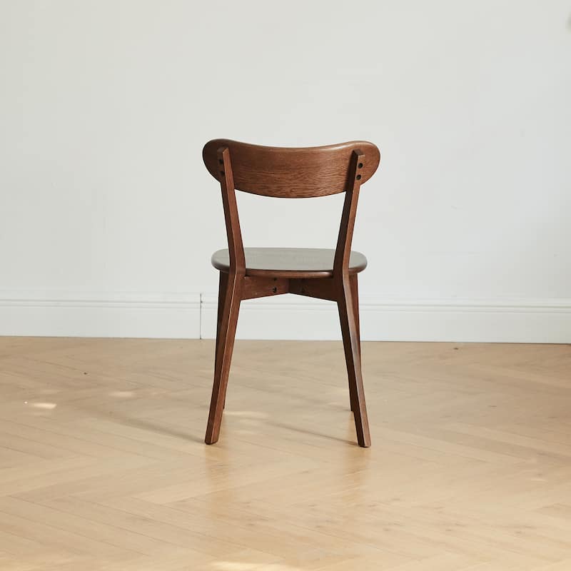 Oak Wood Dining Chair with Comfortable Curved Backrest