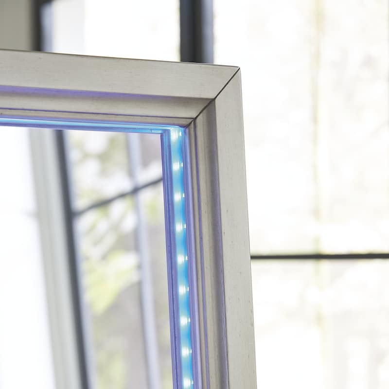 Signature Design by Ashley Evesen Gray Floor Standing Mirror with Storage - 28" W x 1.7" D x 66" H
