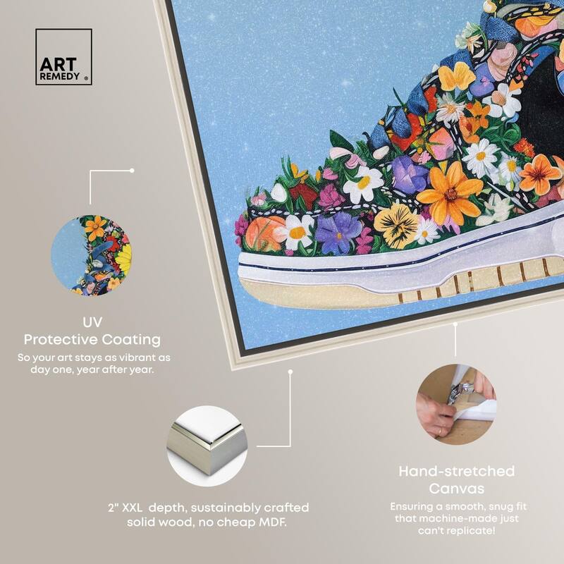 Blooming Floral Sneaker Canvas by Art Remedy