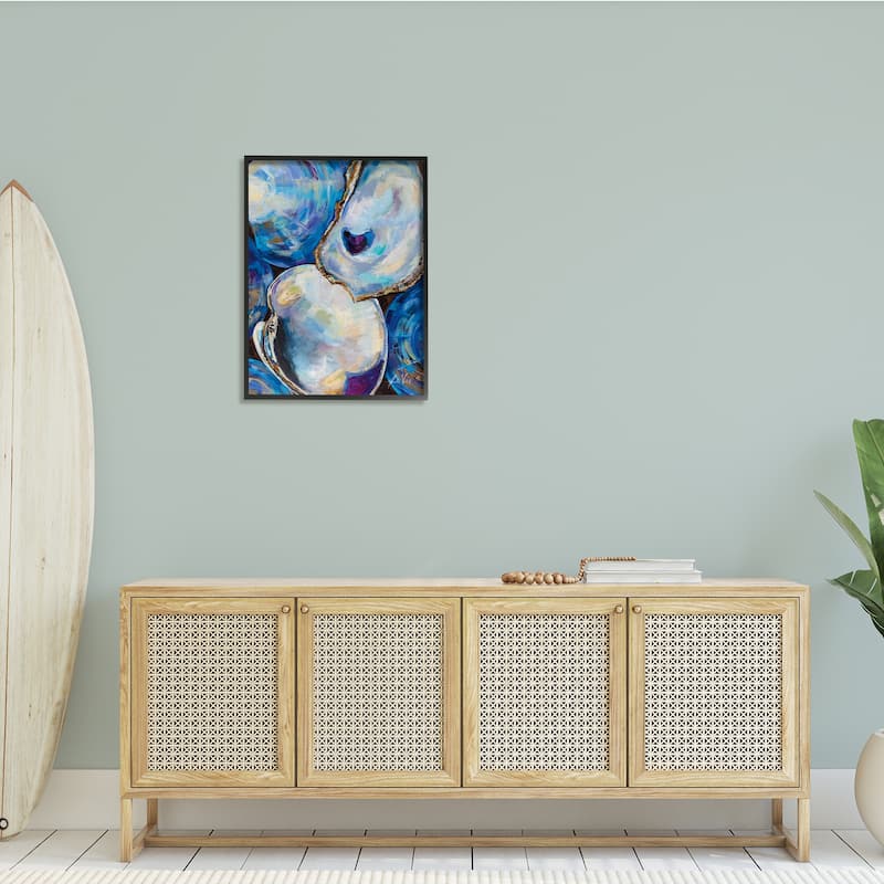 Stupell Expressive Coastal Seashells Abstract Mussel Clam Painting Framed Wall Art - Orange