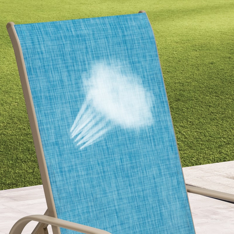 Outdoor Patio Lounger Aluminum Adjustable Chaise Lounge Chairs with Arms (Set of 2/4) - See Picture
