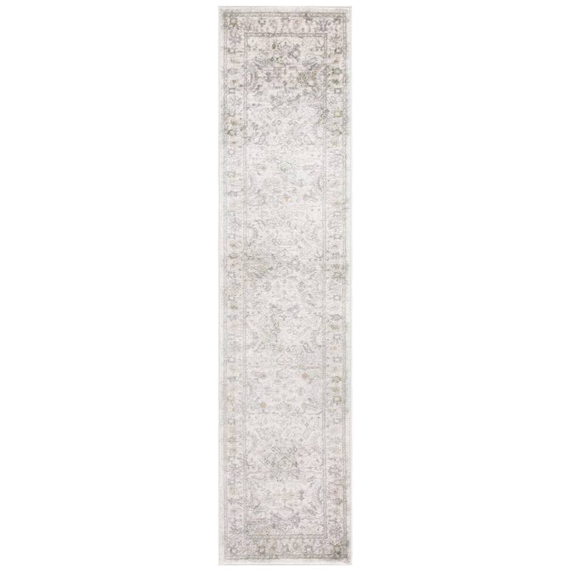 SAFAVIEH Prestige Rozella Contemporary Rug - 2'3" x 8' Runner - Ivory/Grey