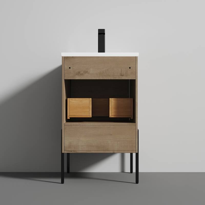 Blossom Turin 20 Inch Freestanding Bathroom Vanity with Ceramic Sink