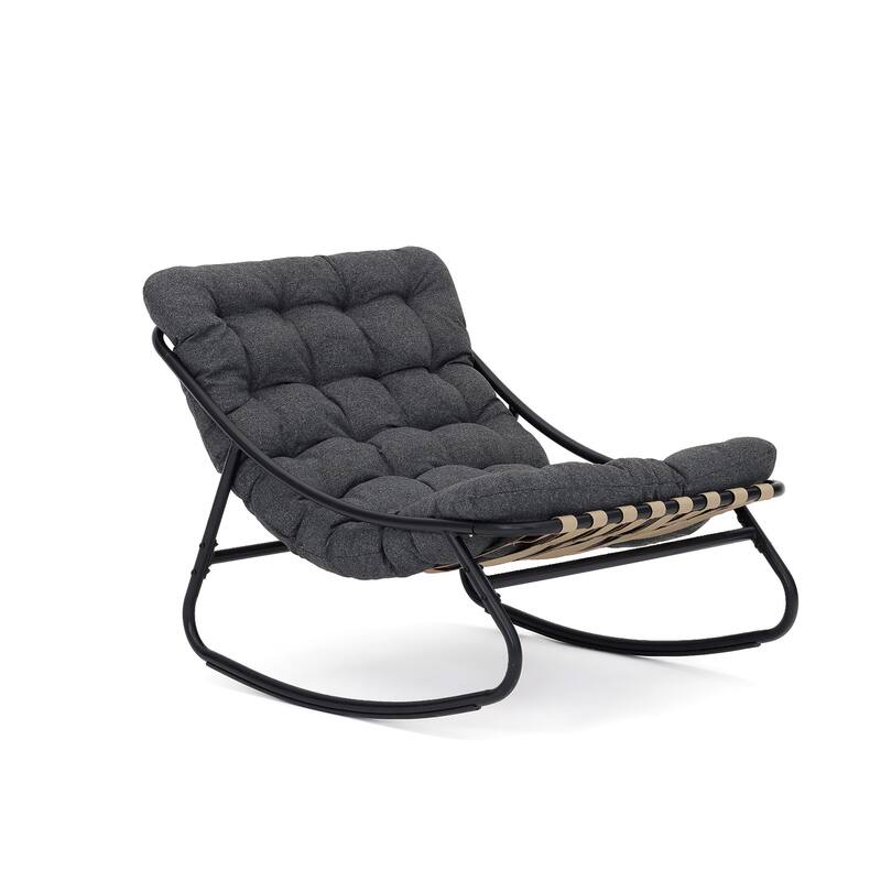 Modern Indoor Outdoor Rocking Chair with Cushion