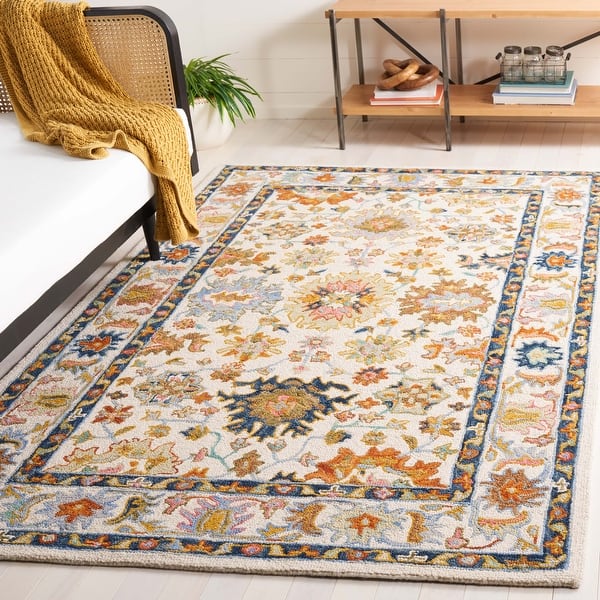slide 2 of 10, SAFAVIEH Handmade Aspen Milou Boho Tribal Wool Rug 3' x 5' - Ivory/Blue - Rectangle