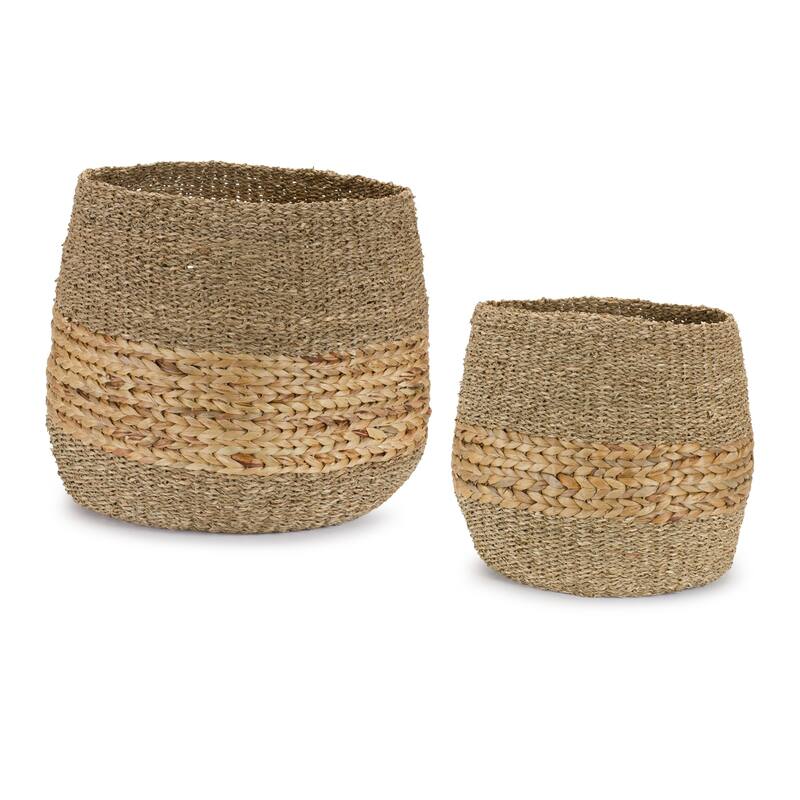 Woven Seagrass Storage Basket - 18" - Set of 2