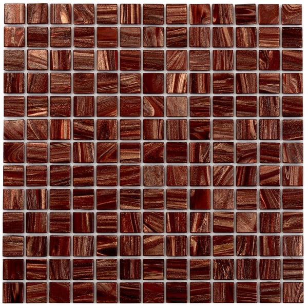 slide 2 of 6, Apollo tile 12" x 12" Celestial Glossy Fire Brick Red Glass Tile (20 sq ft/case) - 20 Pack