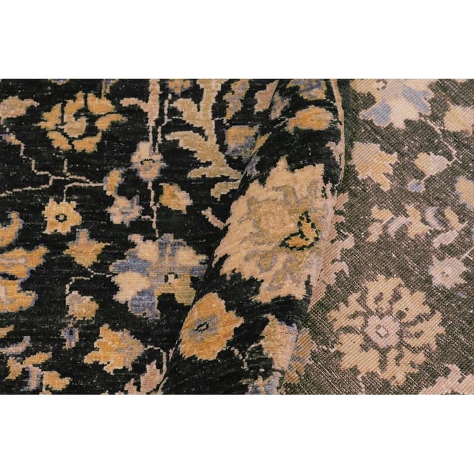 Classic Ziegler Dayami Gray Blue Hand-Knotted Wool Rug - 7'4'' x 9'3''