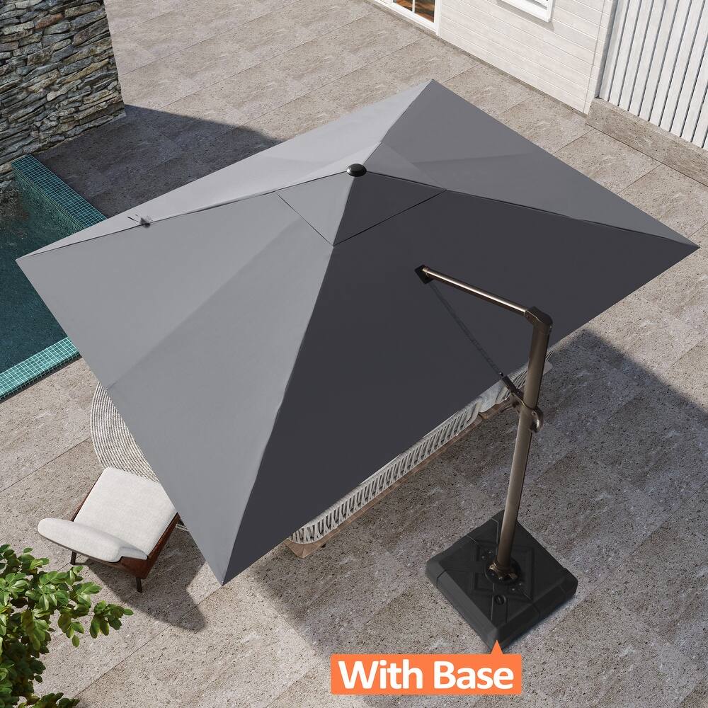 Pellebant 10 x 13 FT Patio Cantilever Umbrella Outdoor Offset Umbrella with Base
