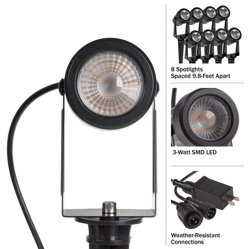 Pure Garden Corded LED Landscape Spotlights WeatherResistant Outdoor