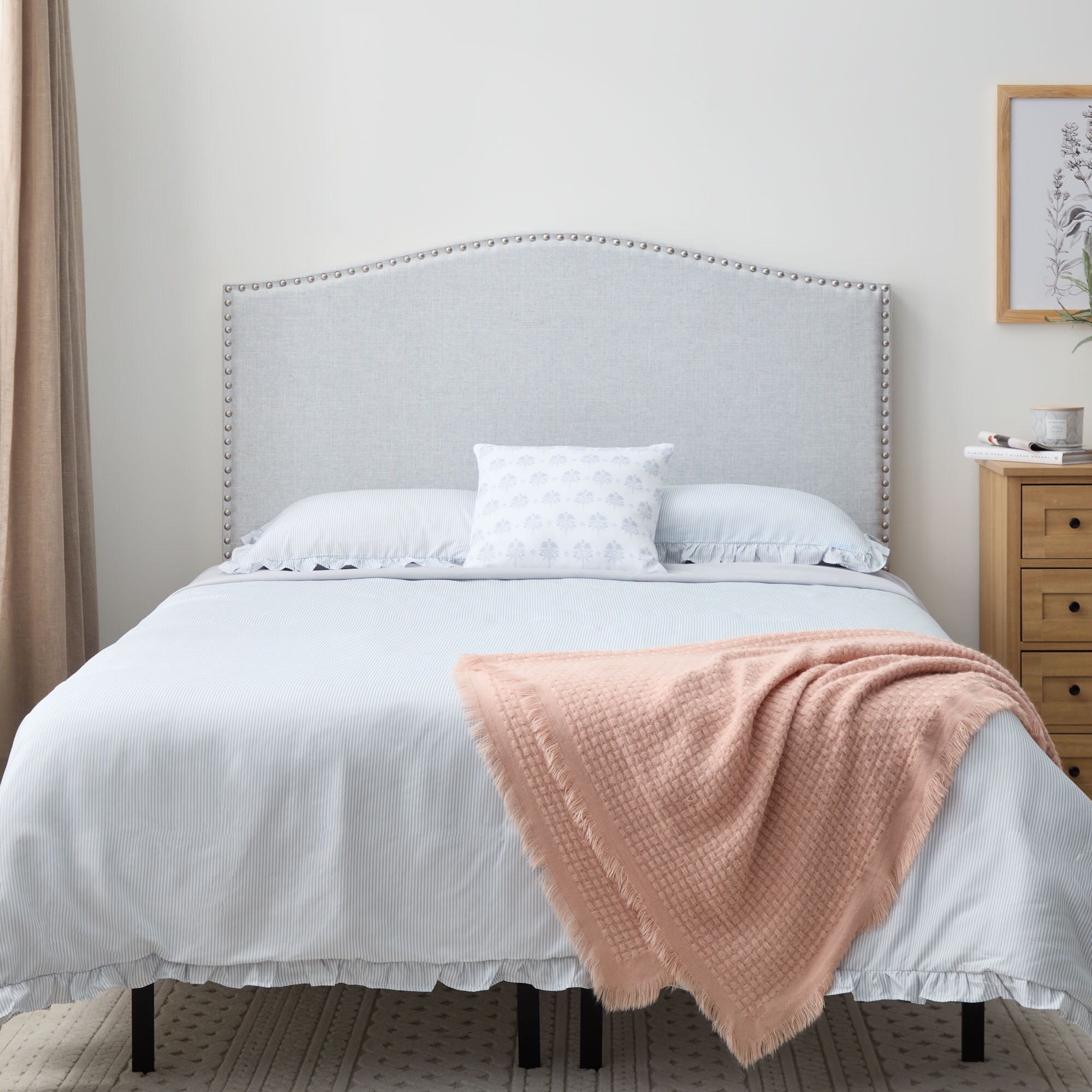 Curved padded headboard hotsell