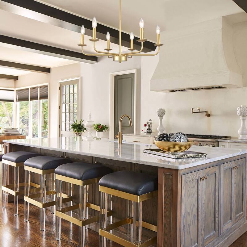 24.01 in. Modern Farmhouse Chandelier , 6-Light French Country Chandelier for Dining Room Living Room Bedroom Kitchen