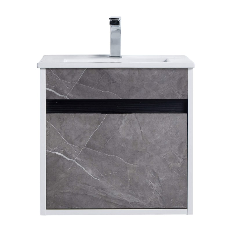 Fine Fixtures - Wall Mount Bathroom Vanity And Sink, Knob Free Design - Alpine Collection -