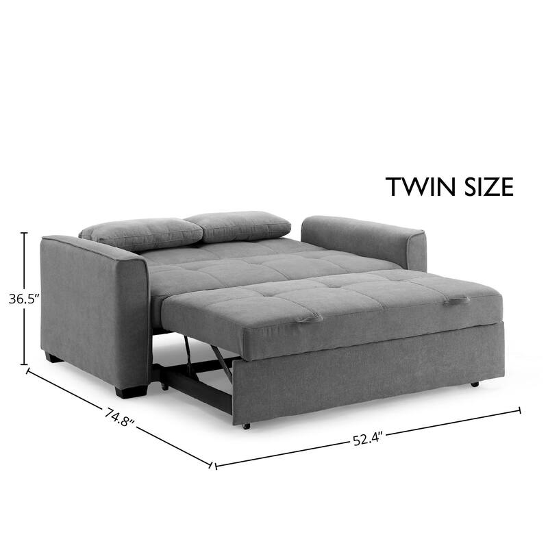 Nantucket Pull-Out Chenille Sleeper Sofa with Accent Pillows