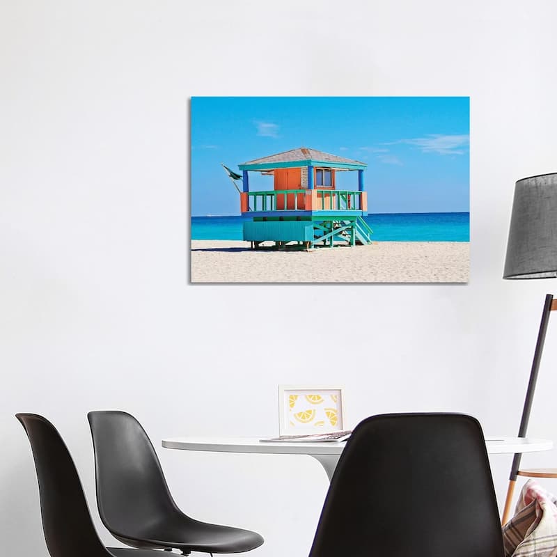 iCanvas "Ocean Drive Lifeguard House South Beach III" by Susanne Kremer Canvas Print - 26x40x1.5