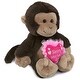 preview thumbnail 1 of 3, DolliBu Happy Mother’s Day Super Soft Plush Monkey With Pink Heart - 9 inches
