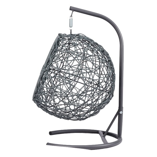 Removable Cat Swing Bed with Stand and Cushion, Rattan Exterior