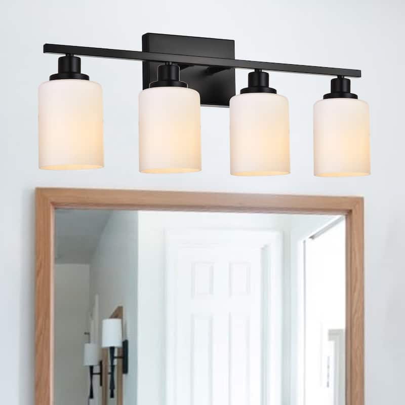 4-Light Bathroom Vanity Light - Black