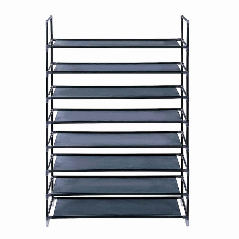 8 Tiers Shoe Rack Tower Storage Shelf and Organizer Cabinet Holder,Black