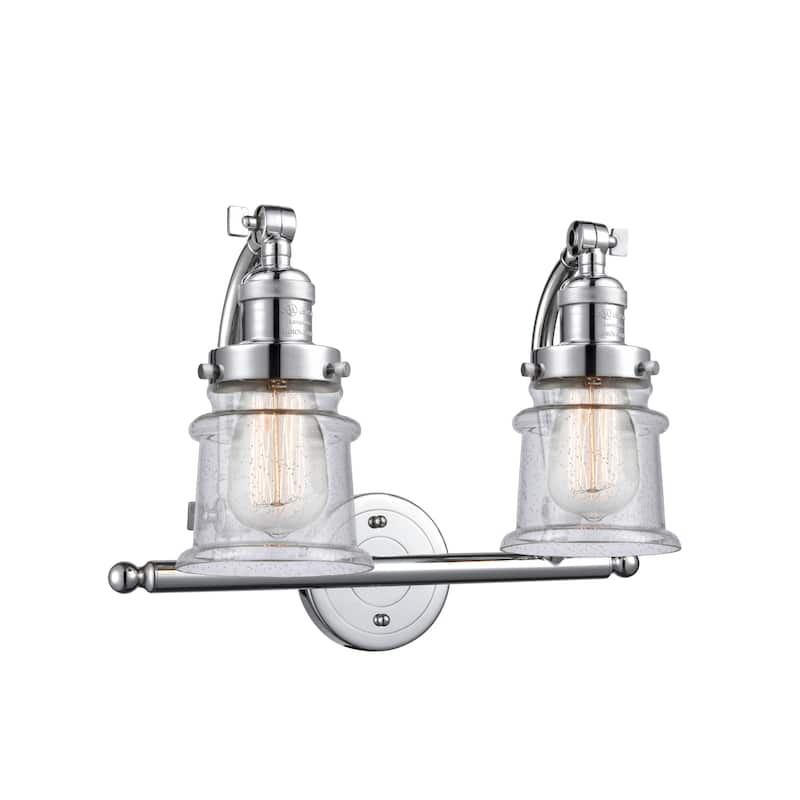 Innovations Lighting Small Canton 2 Light 18" Wide Bathroom Vanity - Polished Chrome / Seedy