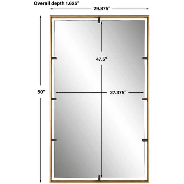 dimension image slide 1 of 2, Uttermost 09754 Egon 29-7/8" W x 50" H Rectangular Framed Bathroom