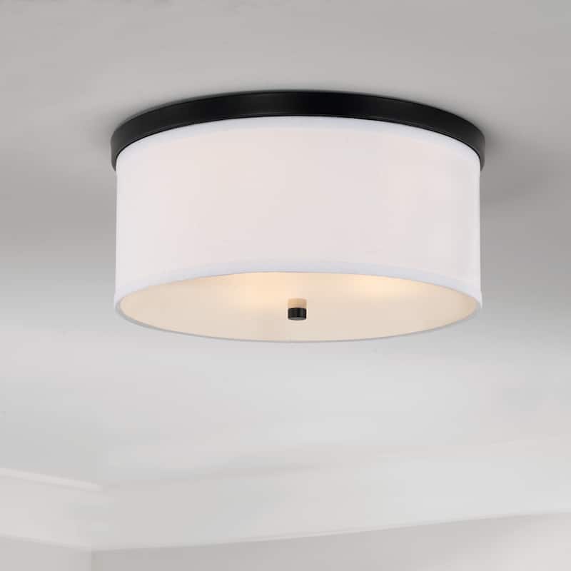 Transitional 3-light Matte Black Flush Mount - 7.25 inches high