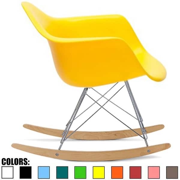 Shop 2xhome Yellow Vintage Natural Wood Metal Wire Plastic Rocker Chair Rocking For Bedroom Living Room With Arms Back Overstock 18591557