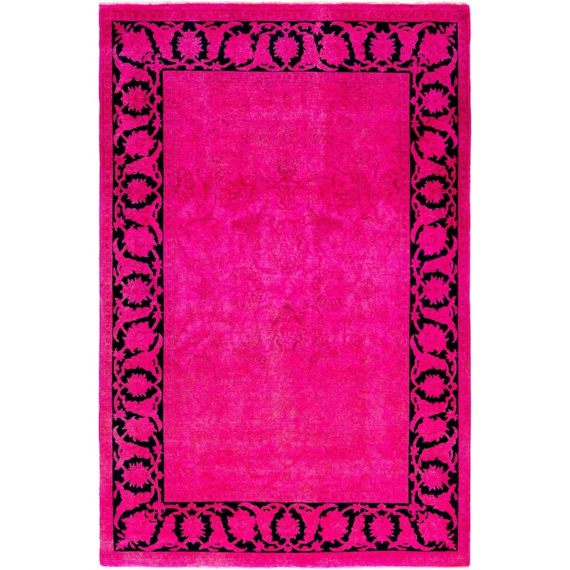 Overdyed One-of-a-Kind Hand-Knotted Area Rug - Pink - 4' 0" x 6' 1"
