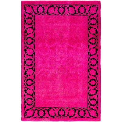 Overdyed One-of-a-Kind Hand-Knotted Area Rug - Pink - 4' 0" x 6' 1"
