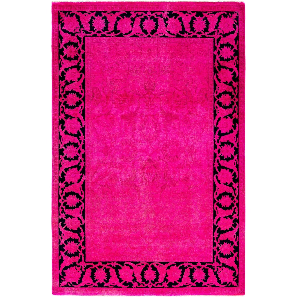 Overdyed One-of-a-Kind Hand-Knotted Area Rug - Pink - 4' 0" x 6' 1"