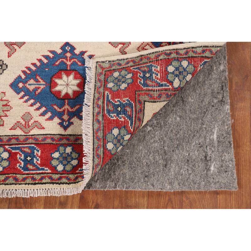 Ivory Kazak Accent Rug Hand-Knotted Wool Carpet - 2'9" x 4'0"