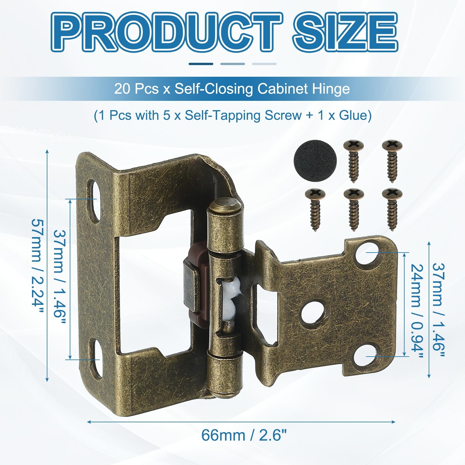 Self-Closing Cabinet Hinges Semi-Overlay, Semi Concealed Flush Face Mount Cabinet Hinge Screws