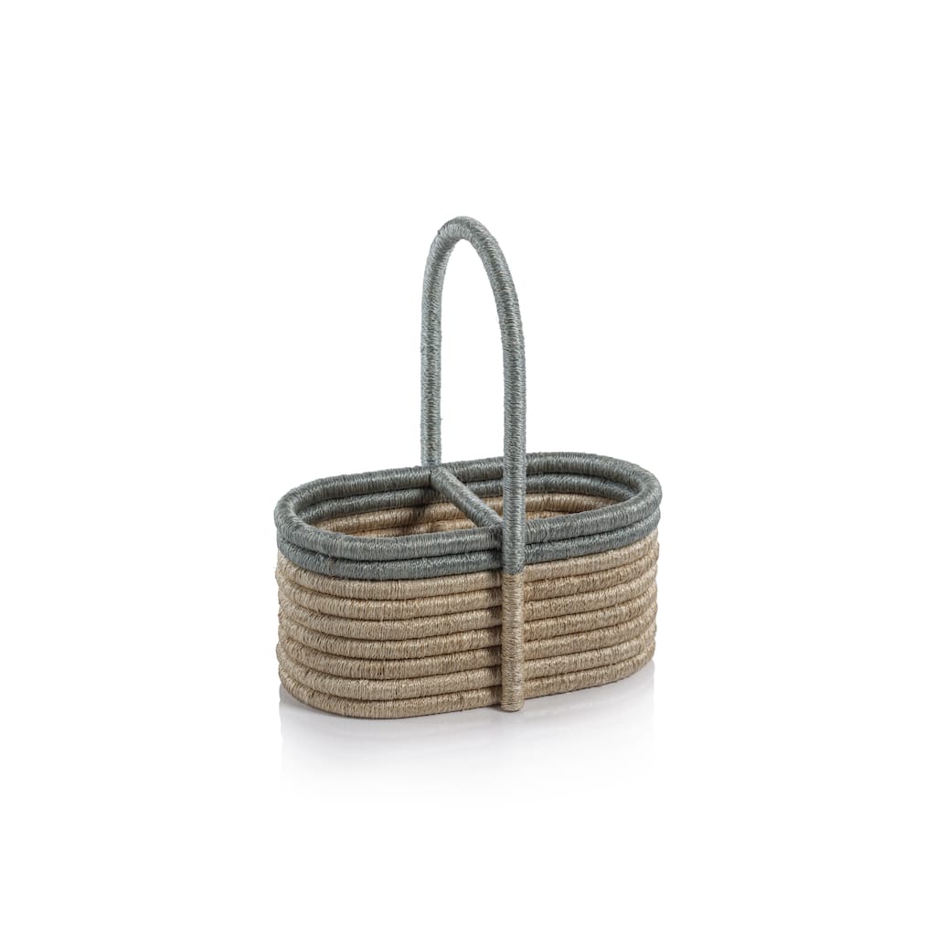 Laloma Coiled Rattan & Abaca Utensil / Wine Caddy