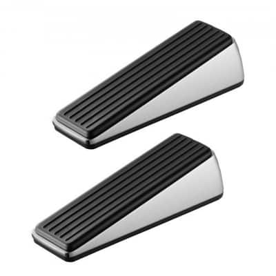 2 Pack Dual-Sided Non-Slip Door Wedge Zinc Alloy Construction with Wall Protection Bumpers
